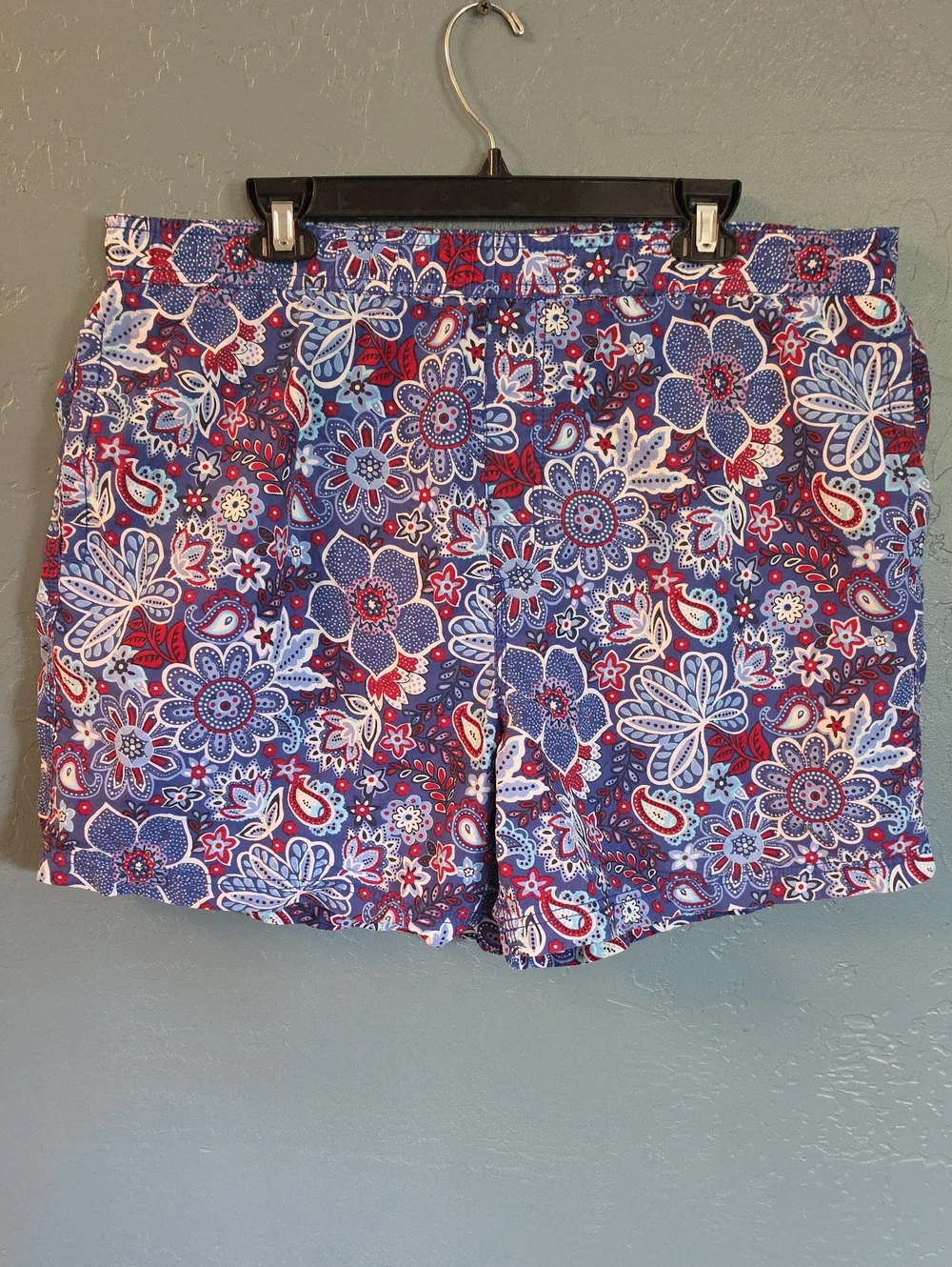 Daniel Cremieux Men's Floral Paisley Swim Shorts in Blue, Red, White